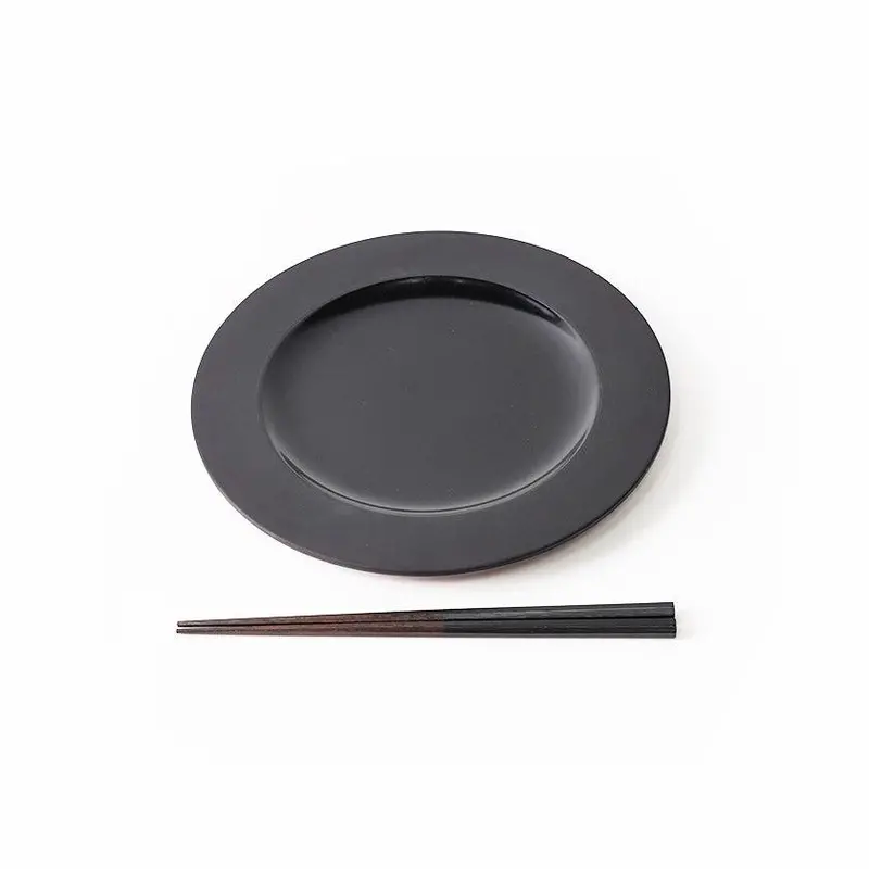 Black Lacquer Plate & Chopstick Combo | Becos Original Finish 1