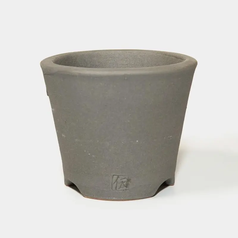 Black Makeup Finish Tamba Tachikui Yaki Flowerpot By Ichino Denichigama 1