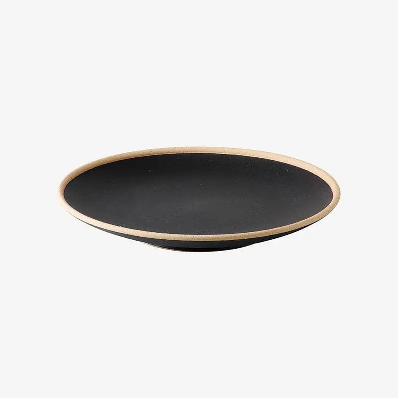 Black Matte Platter – Genmat Tama No.8 | Handmade Hasami Ceramics | Saikai Toki 1