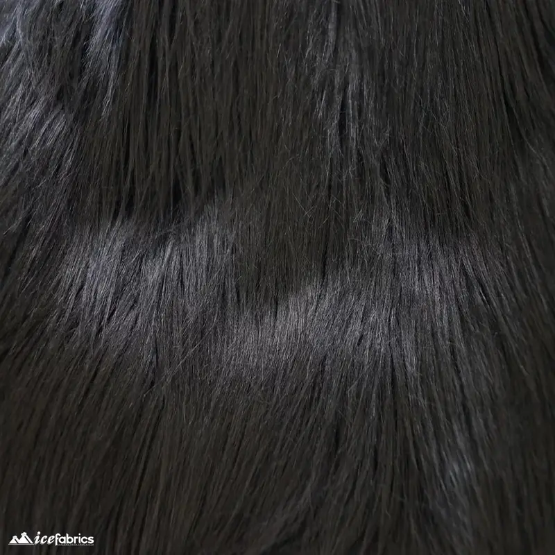 Black Mohair-Inspired Faux Fur Fabric – Alpine Luxe Collection 1