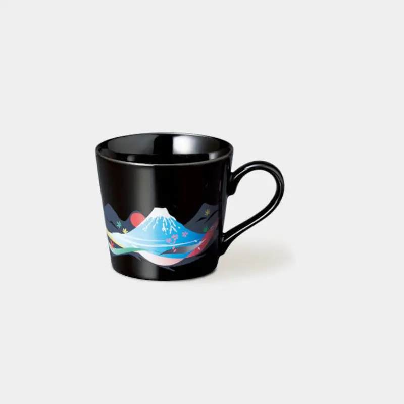 Black Mt. Fuji Ceramic Mug – Artistic Mino Ware Collection By Marumo Takagi 1