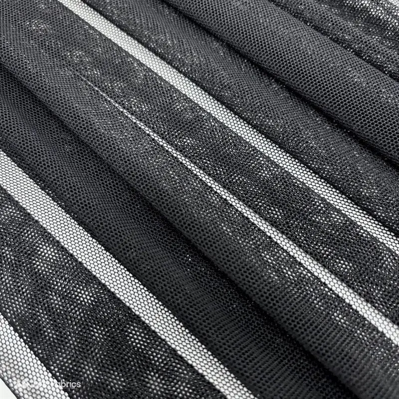 Black Nylon-Spandex Power Mesh Fabric With 4-Way Stretch 2