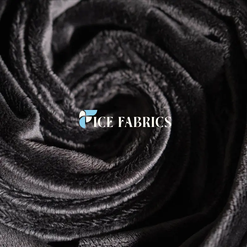 Black Rich Solid Minky Fabric – Nivarasoft Collection 1