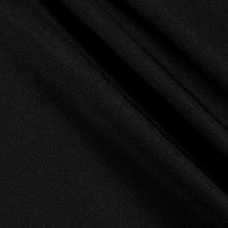 Black Solid Polyester Poplin Fabric – 60" Width 1