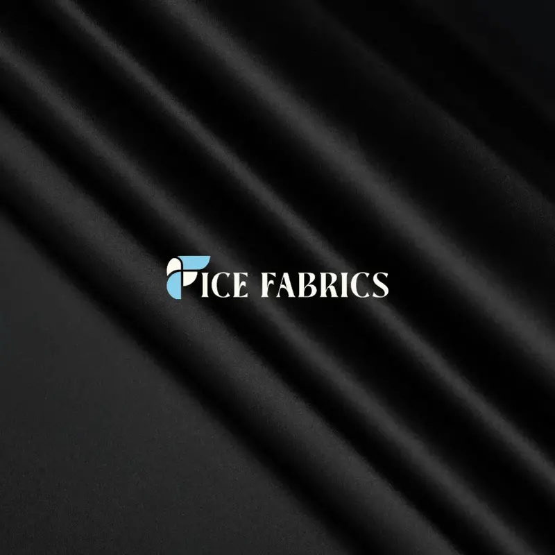 Black Stretch Silk Satin Fabric 1