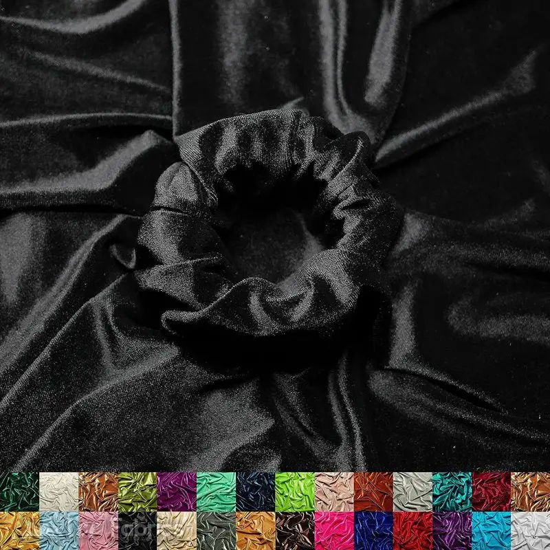 Black Stretch Velvet Fabric – Classic, Smooth & Highly Drapeable 1