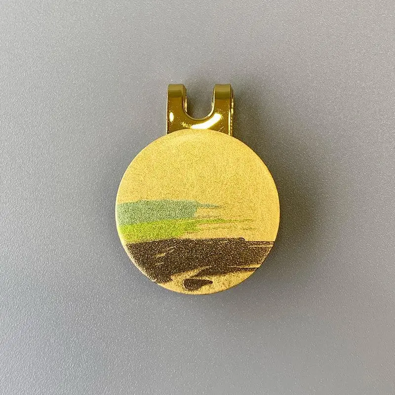 Black-Text Personalized Golf Marker With Uv Printing & Kanazawa Gold Leaf | Hakuiichi 1
