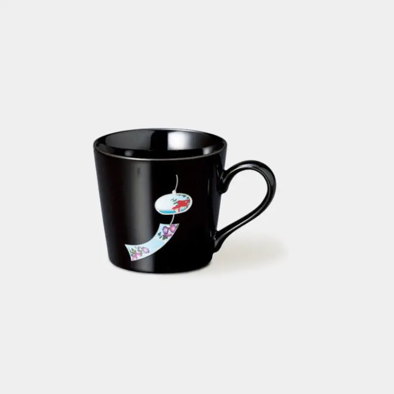 Black Wind Chime Ceramic Mug – Handmade Mino Ware By Marumo Takagi 1