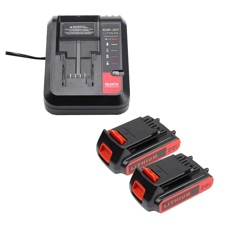 Black+Decker 20V Lbxr20 Replacement Battery – 2-Pack With Fast Charger (Pcc692L/C4052Bd) 1