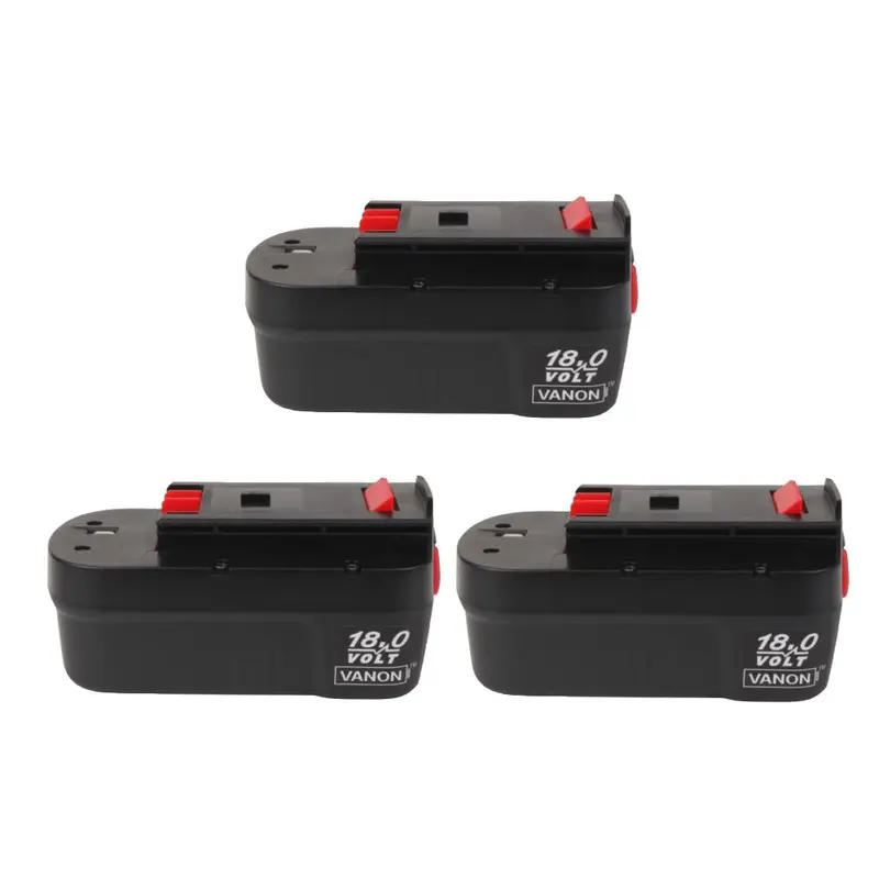 Black+Decker Hpb18 18V Replacement Battery Pack – 4.8Ah Ni-Mh (3-Pack) 1