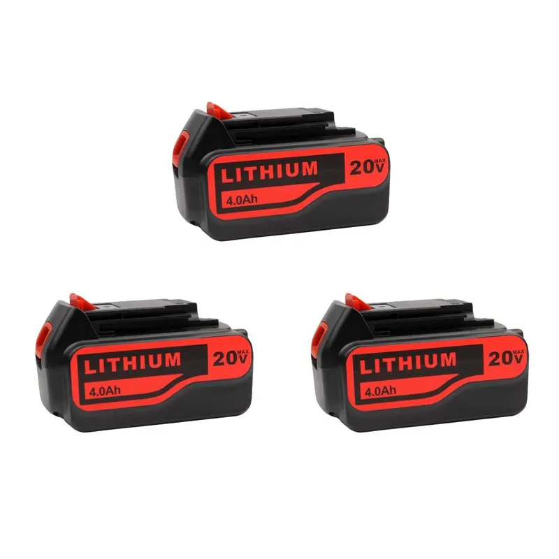Black+Decker Lbxr20 20V Replacement Battery Pack – 4.0Ah Li-Ion (3-Pack) 1