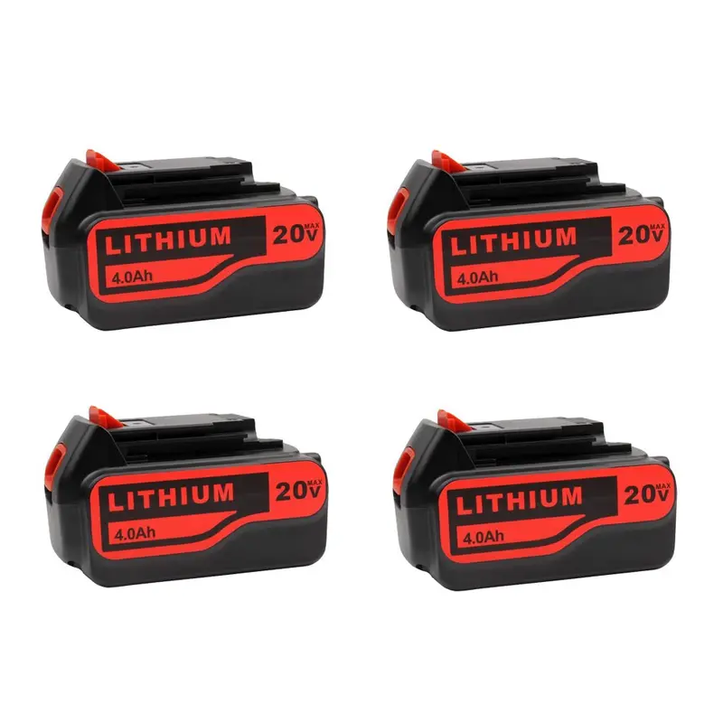 Black+Decker Lbxr20 20V Replacement Battery Pack – 4.0Ah Li-Ion (4-Pack) 1