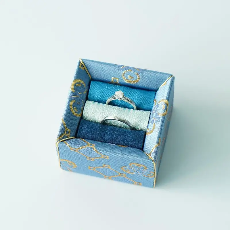 Blue Ajiro Ring Case – Traditional Japanese-Inspired Jewelry Box | Kakinuma 1