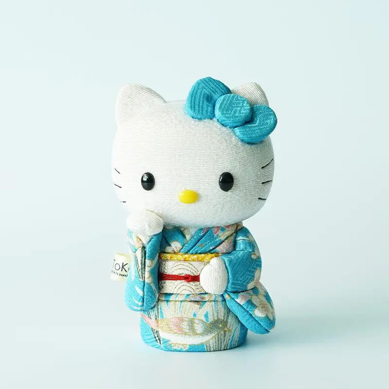 Blue Hello Kitty Maneki Neko – Stylish Japanese Lucky Cat | Kakinuma Edo Art 1