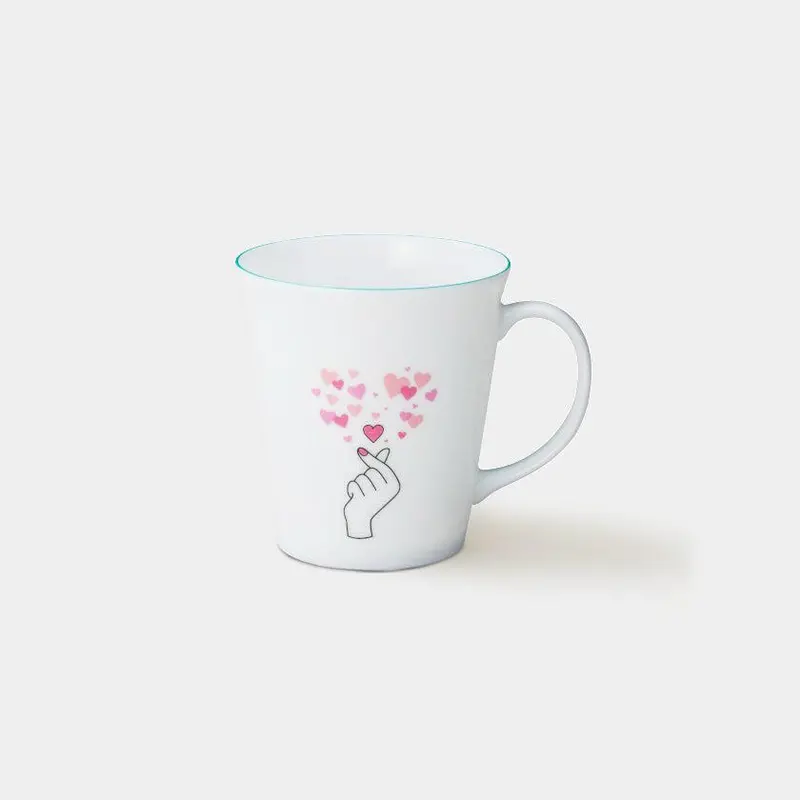 Blue Kyun Heart Ceramic Mug | Mino Ware By Marumo Takagi 1