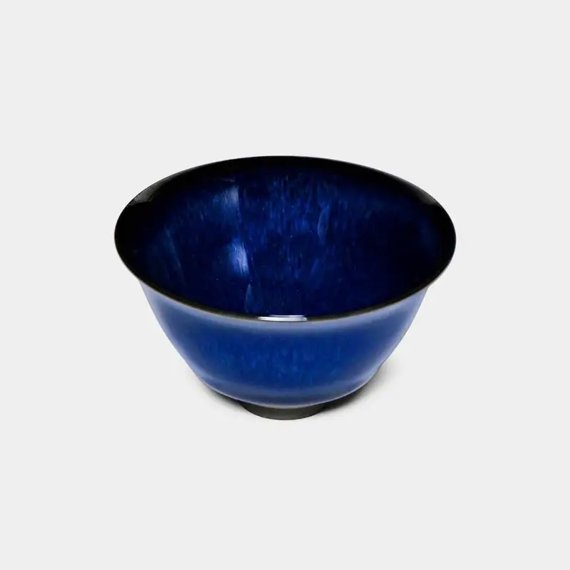 Blue Light Tenmoku Sake Cup – Modern Kyoto Ceramic 1