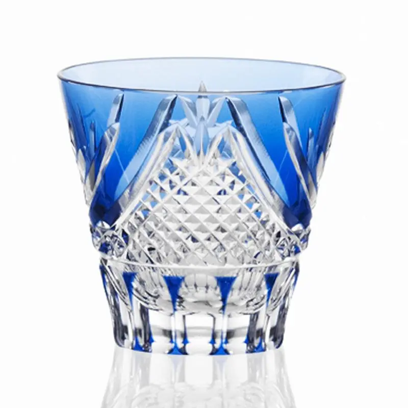 Blue Mount Fuji Sake Cup – Edo Kiriko Crystal By Kagami 1