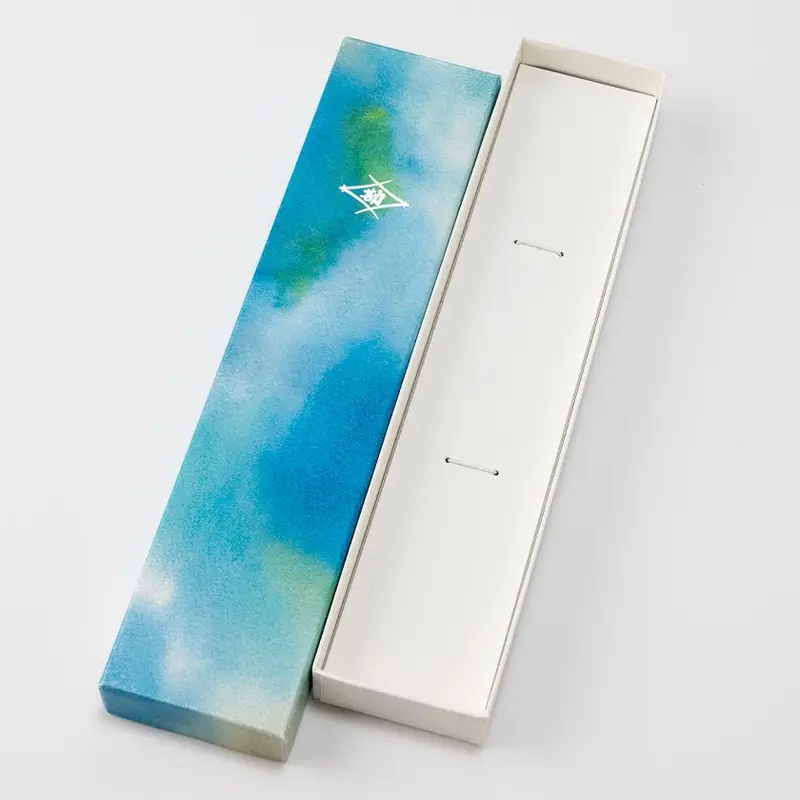 Blue Paper Gift Box For Two Sets Of Wakasa Lacquered Chopsticks – Matsukan 1