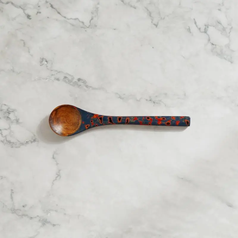 Blue Tsugaru-Nuri Lacquer Spoon (Small) | Crafted By Yasuharu Masukawa 1