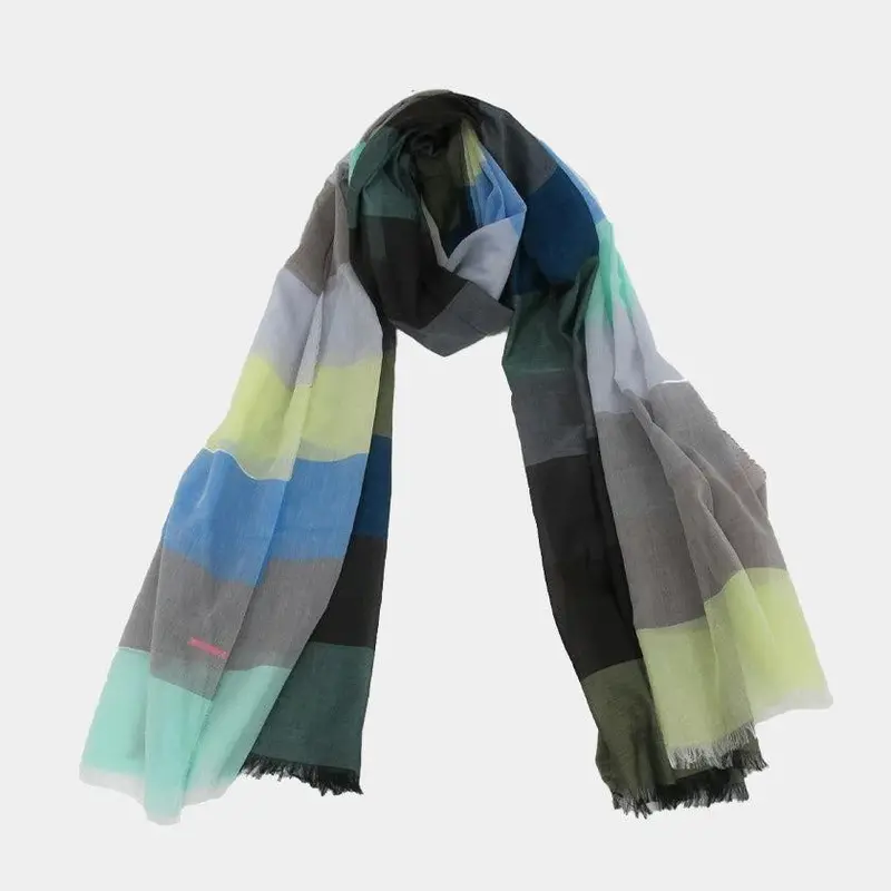 Blue Ultrafine Cotton Scarf – Banjū-Orī Layered Style (Large) By Pols 1