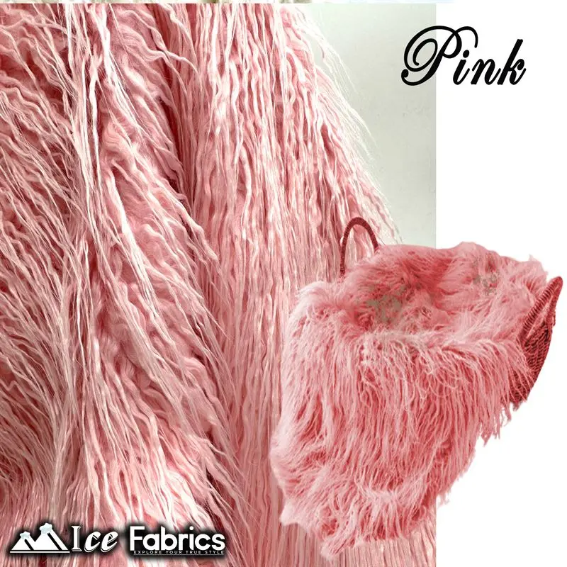 Blush Pink Mongolian Faux Fur Fabric – Yeti Luxe Ultra-Plush Line 1