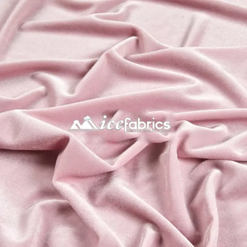 Blush Tone Stretch Velvet Upholstery Fabric – 20-Yard Wholesale Roll 1