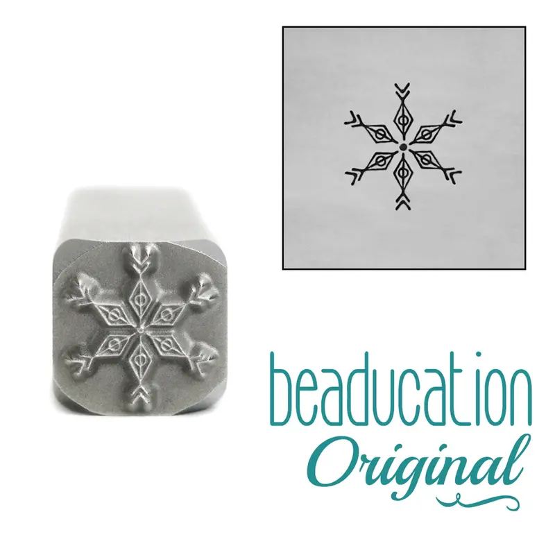 Boho-Style Snowflake Metal Design Stamp – 8Mm Beaducation Original 1