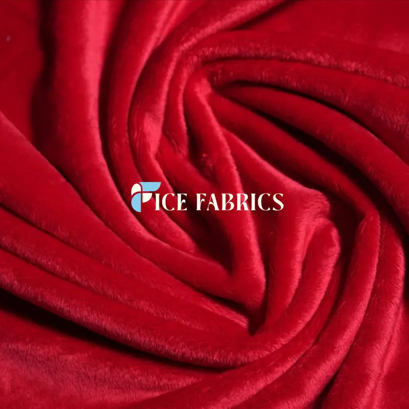 Bold Red Minky Fabric Featuring Faux Fur Softness | Nivarasoft 1