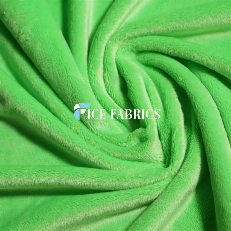 Bright Lime Minky Fabric With Faux Fur-Like Pile | Nivarasoft 1