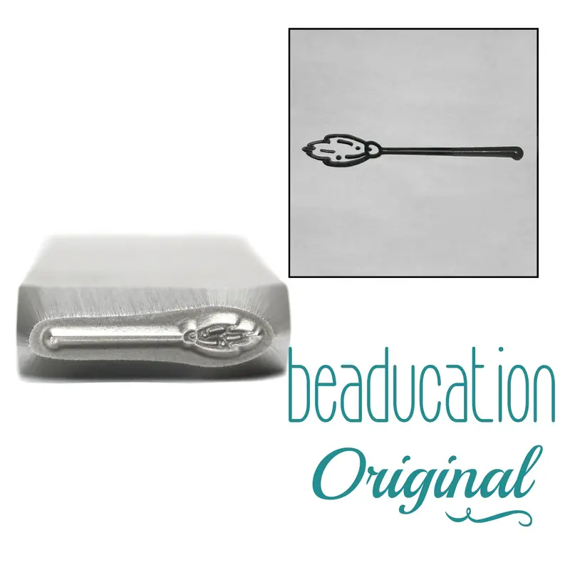 Broomstick Metal Stamp – 14Mm Witchy & Vintage-Inspired Jewelry Die 1