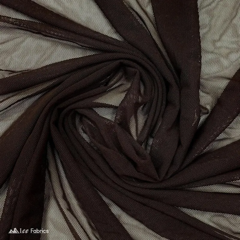 Brown Nylon-Spandex Power Mesh Fabric With 4-Way Stretch 1