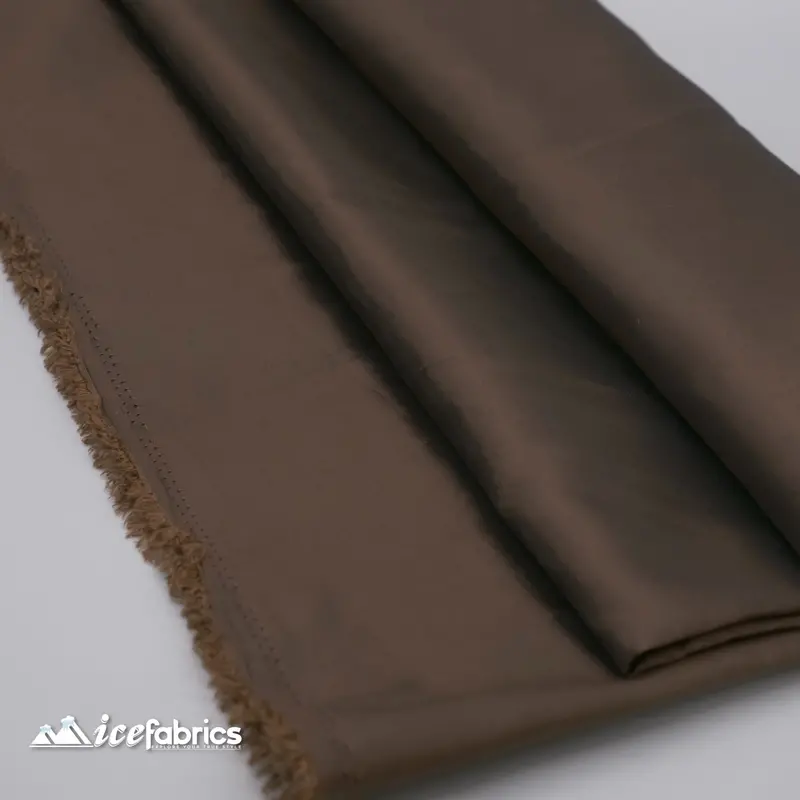 Brown Solid Taffeta Fabric – High-End Fashion-Grade Crisp Weave 1