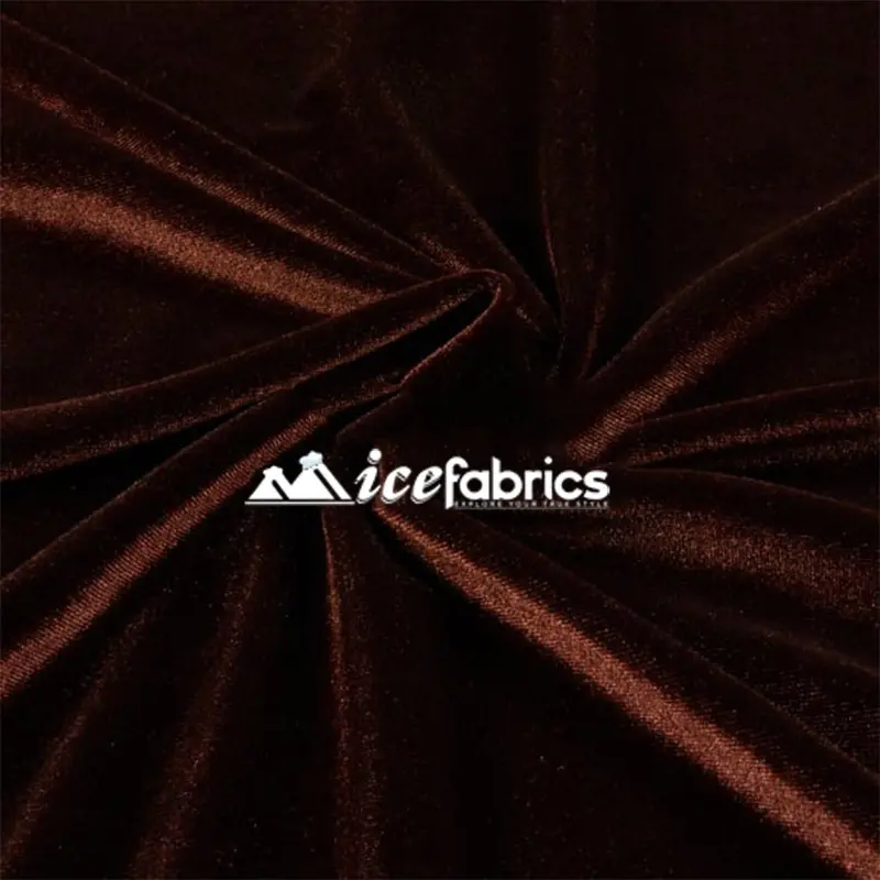 Brown Stretch Velvet Fabric With Spandex Content 1