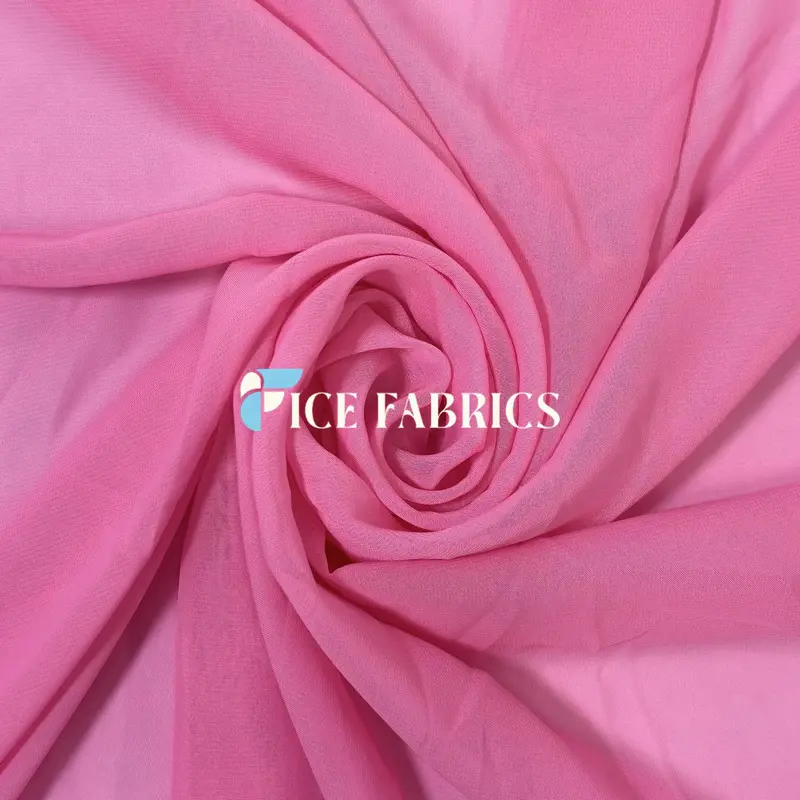 Bubble Gum Pink Mia Sheer Chiffon Fabric – Playful Bright Poly Chiffon 1