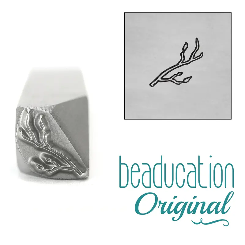 Bud-Tipped Right-Pointing Branch Metal Stamp, 8.2Mm – Beaducation Original 1