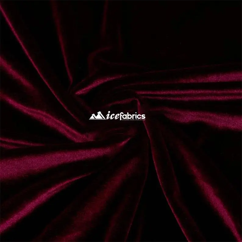 Burgundy Stretch Velvet Upholstery Fabric – Bulk 20-Yard Roll 1