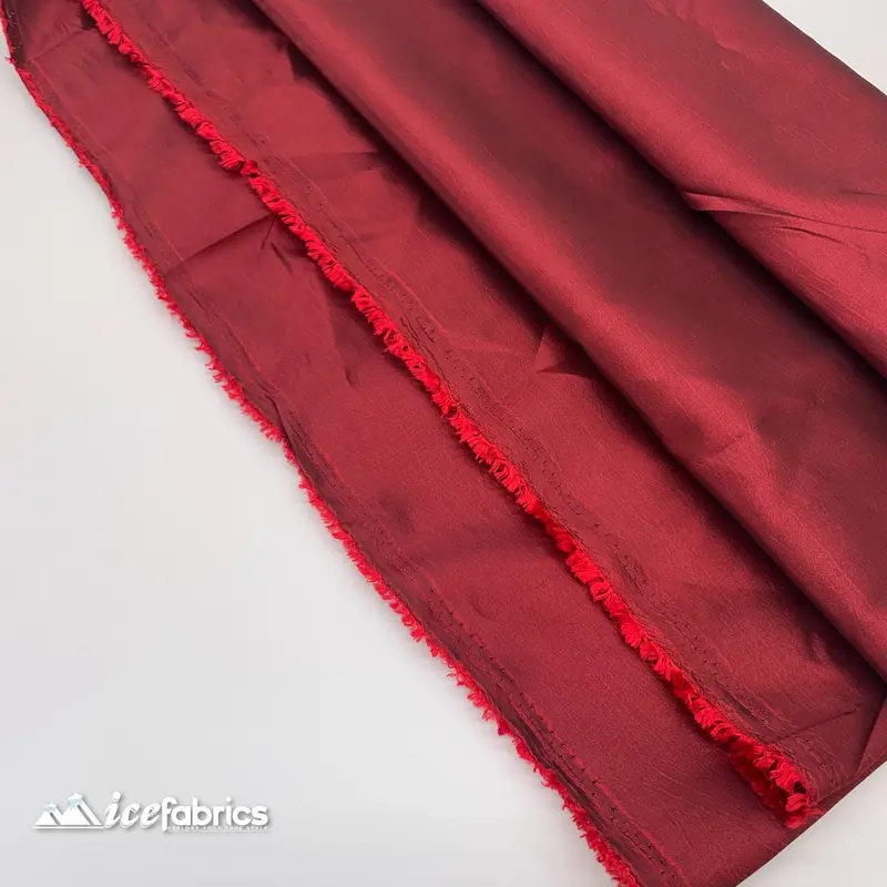 Burgundy Taffeta Fabric – Elegant Solid Fashion Fabric 1