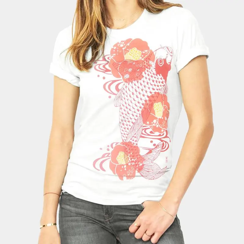 Camellia Flower T-Shirt – Timeless Silkscreen Botanical Design 1