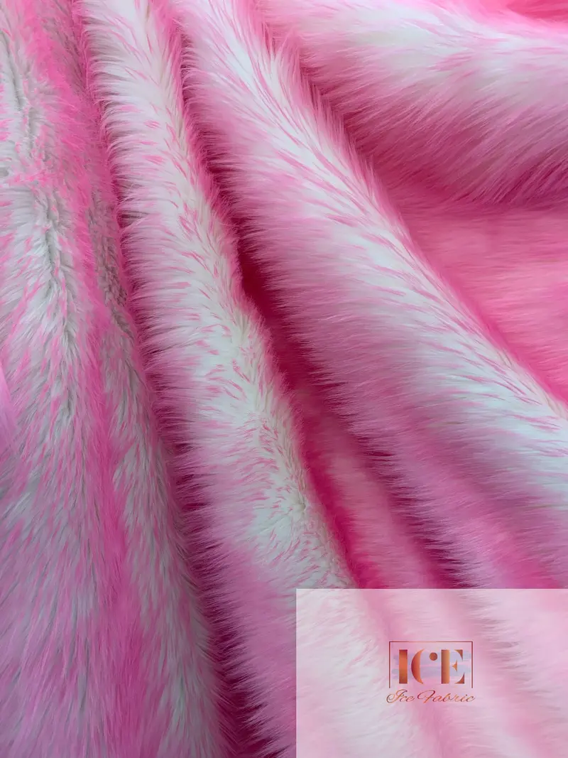 Candy Pink Canadian Candy Shaggy Faux Fur Fabric – Sweet Soft Texture 1