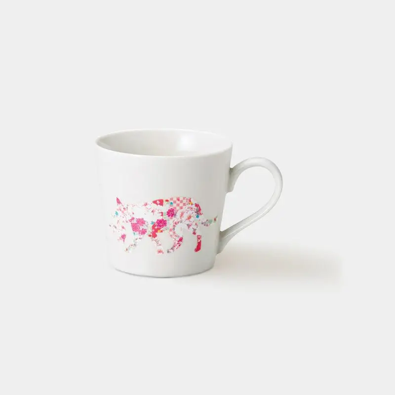Cat Carrying Kitten Ceramic Mug – White Finish | Mino Ware Artisan Series 1
