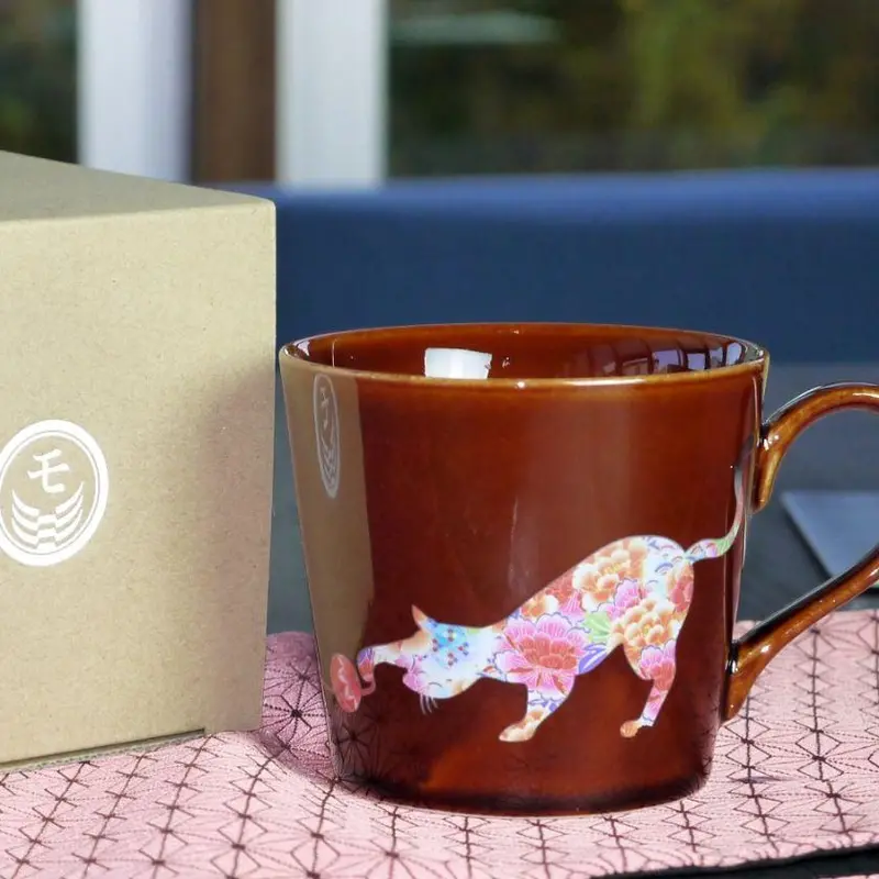 Cat & Mari Mug – Illustrated Mino Ware Ceramic With Changing Colors, Marumo Takagi 1