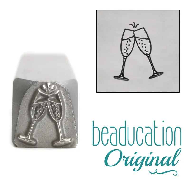 Celebratory Champagne Toast Metal Stamp, 11Mm – Beaducation Original 1