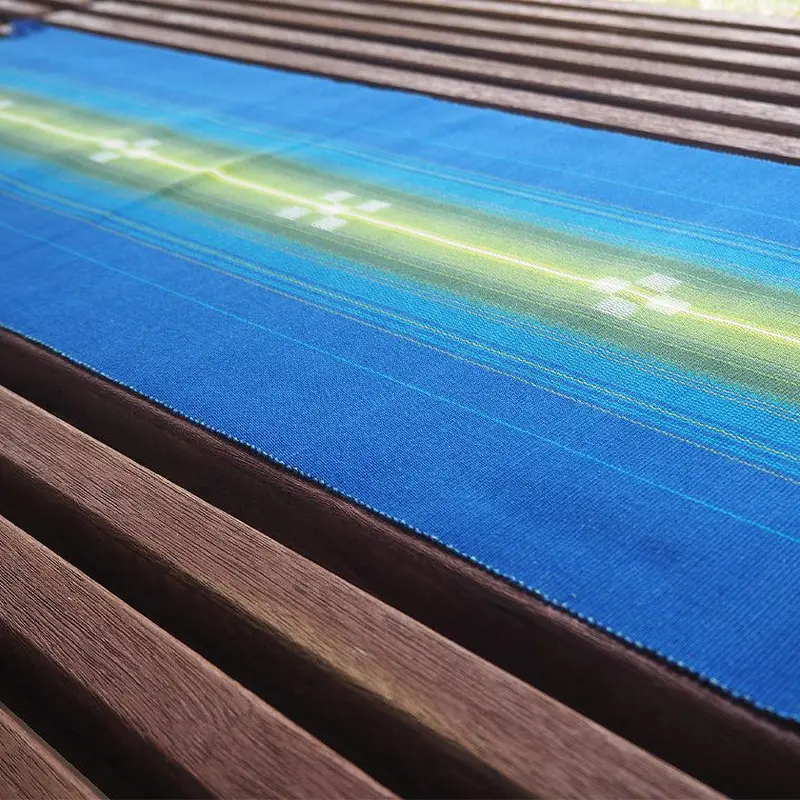 Cerulean 'Chura-Sango' Table Mat | Yaeyama Minsah Woven Art | Azamiya 1