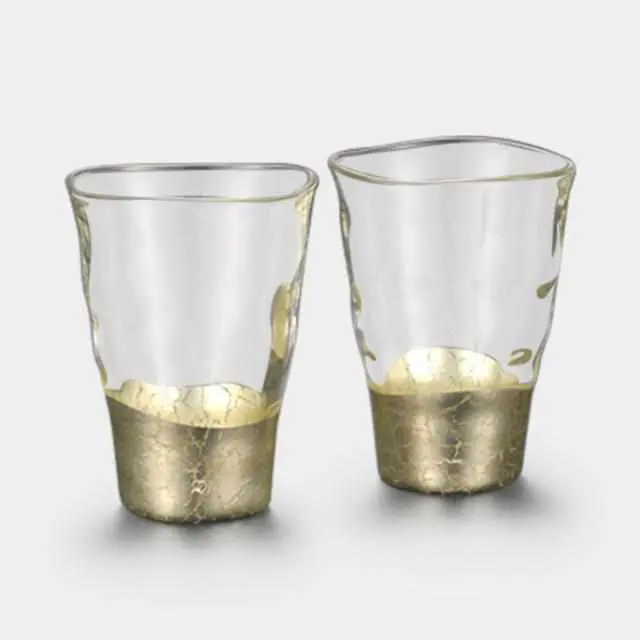 Champagne-Gold Glass Mug And Coaster Duo – Handcrafted With Kanazawa Gold Leaf By Hakuichi 1