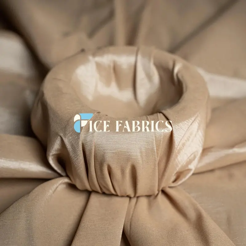 Champagne Metallic Nylon-Spandex Taffeta Fabric 1