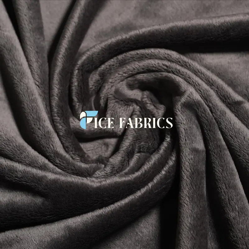 Charcoal Grey Minky Fabric Roll – Luxe Solid Velvet Textile | Nivarasoft 1