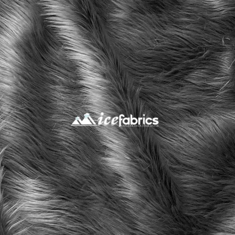 Charcoal Luxeshag Mohair-Style Faux Fur For Modern Upholstery 1