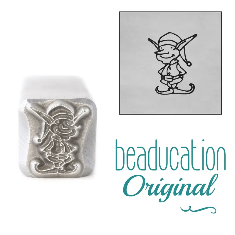 Cheerful Christmas Elf Stamp (Facing Left) – 8.3Mm Festive Jewelry Tool By Beaducation 1