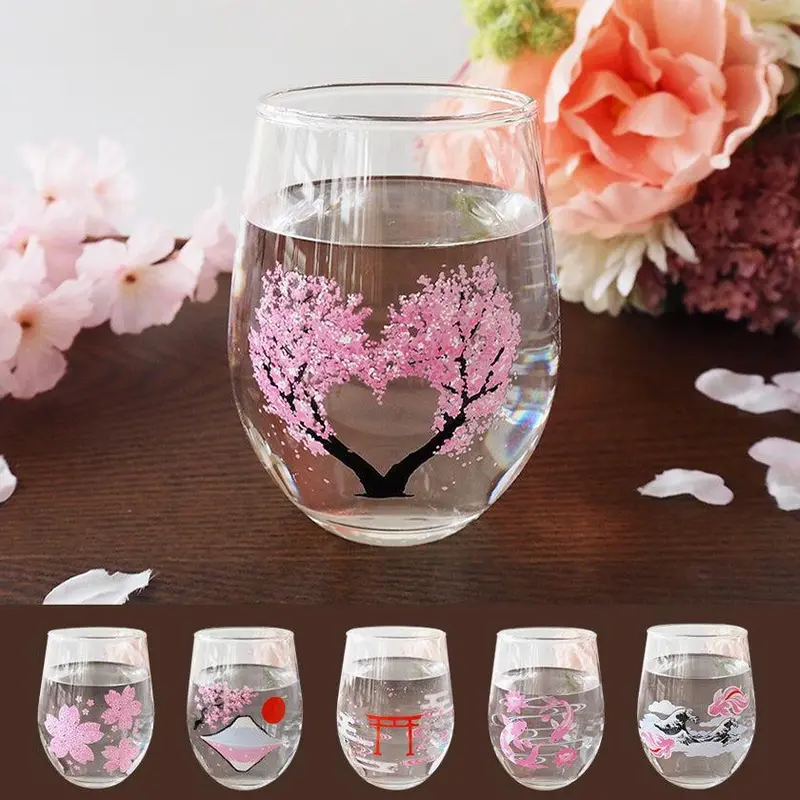 Cherry Blossom Glass Tumbler – Limited Edition Color & Design Variant By Marumo Takagi 1