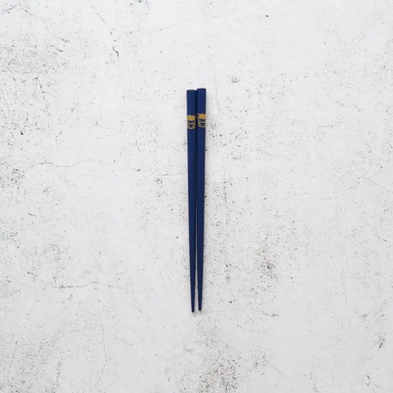 Child-Sized Zodiac Chopsticks – Blue Horse Illustration | Wajima Lacquerware By Hashimoto Kousaku Sikki 1